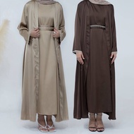Dubai Cardigan Abaya 2-piece sets Women Wear Islam dresses Arab robe Muslim abaya dress Muslimah fas