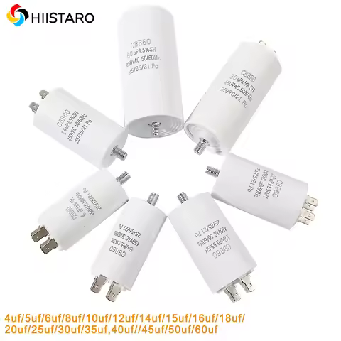 CBB60 Motor Run Starting Capacitor 450V Double Insert Electric Replacement Capacitors with screws Fo