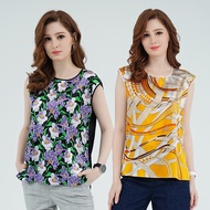 Quelan Silk Stitching Broken Surface Printed Vest 6671