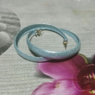 Glitter Light Blue Loop Earring Instock