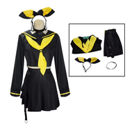 【TI hot】 Anime Kagamine Rin Len Cosplay Costume       set black JK Uniform for Halloween Comic Con O