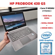 HP Elitebook 430 G5 (8th Gen) i7-8550U / 16GB RAM DDR4 256GB SSD NVMe Super Fast Speed laptop