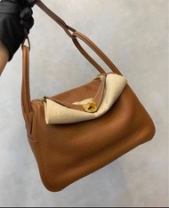 Hermes lindy 26 金棕 金扣 A刻