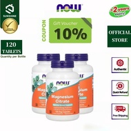 EXP:2027 NOW Foods Magnesium Citrate 120 Veg Capsules Premium Vegetarian Daily Wellness Supplement