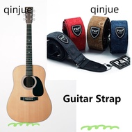 QINJUE Classical Bass Guitar Belt, Vintage Adjustable Guitar Strap, Cotton Folk Acoustic Electric Webbing Belt Guitar Accessory