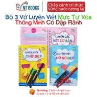 Book - Set of 3 Self-Erasing Magical Notebooks, Includes 2 Pens with 8 Nibs - Includes Notebook Bag 