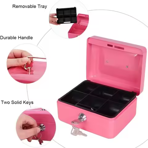 Protable Key Safe Box Key Locker Safe Home Shop Steel Safe Money Box Security Cash Box Storage Hidde