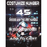 COSTUMIZED 2 DIGIT NUMBER VINYL CUT OUT STICKER