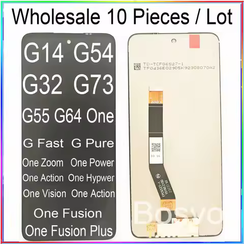 10 Pieces/Lot For Moto G14 Screen G54 Display G32 G73 G55 G64 For Motorola G17 Power One Fusion Plus