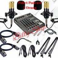 Paket Podcast 2 Orang Mic BM 800 Mixer Ashley Samson 4 (4 Channel)