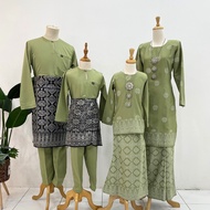 New Collection Raya Set Family Kurung Moden Songket In Sage Green I Kurung Moden I Raya 2026