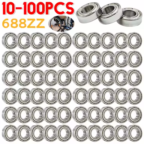 10-100pcs 688ZZ Ball Bearing 8x16x5mm Double Shielded Double Metal Seal Deep Groove Ball Bearings He