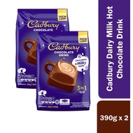 [Bundle of 2] Cadbury Dairy Milk Hot Chocolate Drink 390g - Chocolate powder beverage, Real Cocoa, Healthier Choice