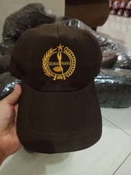 topi Pramuka anak SD/ topi Pramuka logo bordir belakang karet / topi Pramuka SD laki+laki