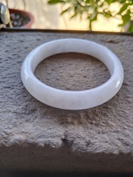 Miss feng天然石-白翡翠帶淡紫手鐲手鐲