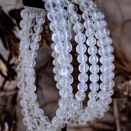 【斯里蘭卡藍月光】天然近玻璃體藍月光石手鍊三圈