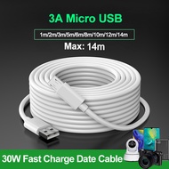 1M-14M Overlength Micro Usb Cable For Cable Power Camera Monitor Mobile Phone Driving Recorder Proje