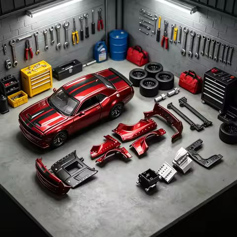 CCA 1:36 Dodge Challenger SRT Jailbreak Widebody Modified DIY Kit Version American Muscle Car Alloy 