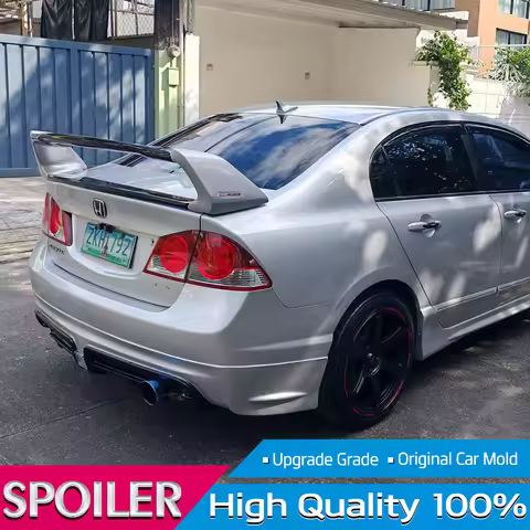 2006-2011 For Honda Civic 8th 4Dr Sedan Mugen Style Rear Trunk Spoiler Wing ABS