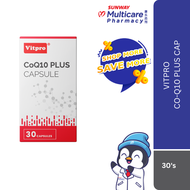 Vitpro CoQ10 Plus Capsule 480mg 30’s | Coenzyme Q10 + L-Carnitine + Vitamin E for Energy Heart & Bra