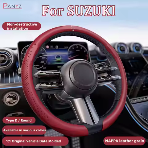 For Suzuki Hustler Solio Alto Nappa Leather grain Car Steering Wheel Cover Breathable and Anti Slip 