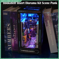 DIY Dollhouse Booknook Bookshelf Insert Decor,3D Wooden Puzzle with LED Lighting Gifts for Couples