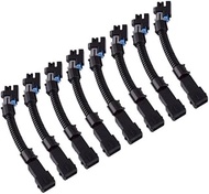 8Pcs Black Fuel Injector Connector Adapter Plastic Fit for EV1 to EV6/EV14 USCAR LS1 LS2 LS3 LT1