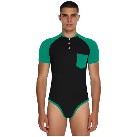 Men Adult Sport Workout Gym Bodysuit Short Sleeve Shirt Tops Swimsuits Jumpsuit for Workout Gym Body