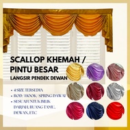 Ready Stock Anak Langsir Scallop Khemah Canopy Pelmet curtain Langsir Dapur Rod Pocket French Pleat 