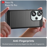 Xiaomi Poco F6 Poco F6 Pro Fiber Hairline Back Case Cover TPU Silicone Soft Casing Phone