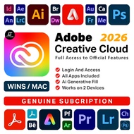 ADOBE Creative Cloud All Apps | Subscription | Ai Generative Fill with 100 GB Cloud