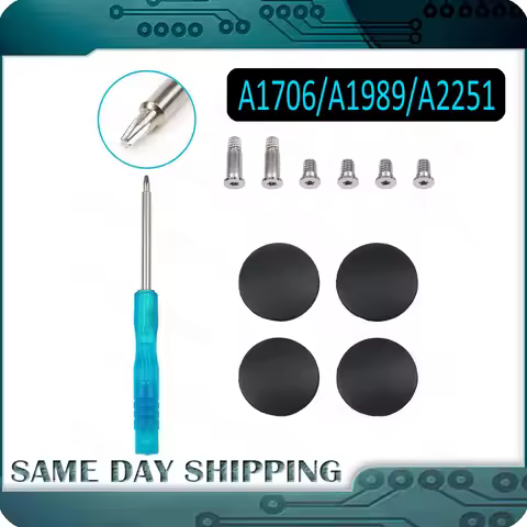 New Laptop A1706 A1989 A2251 Bottom Case Rubber Feet Foot with Screws Sets Screwdriver for Macbook P