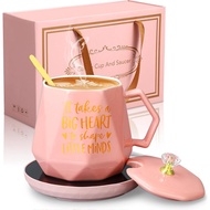 Hushee Teacher Mug Teacher Appreciation Gift for Women Teacher's Day Coffee Mug Warmer Set It Takes 