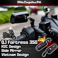 QJ Fortress 350 Motorcycle Side Mirror Vietnam Design Clear Glass 360 Adjustable Angle QJ Motor Fort