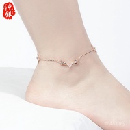 Student Anklet Silver Wholesale Slimmer Look Ankle Chain Simple s999 Anklet Mori Send Female Deer Fe