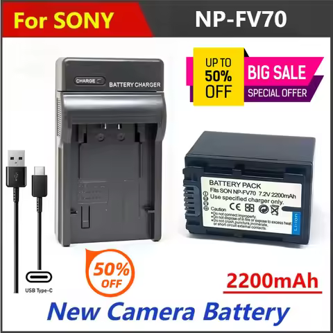 2200mAh NP-FV70 FV70 Battery Charger For SONY FV30 FH60 FH70 SR68 SX85 CX580V 760V PJ540 650V PV790V