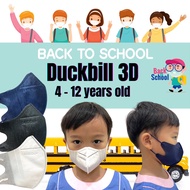 Duckbill 3D Kid Earloop / Headloop 4-12 years old 3ply / 4ply 10pcs/50pcs Face Mask Black White Denim Blue 6D Vmask