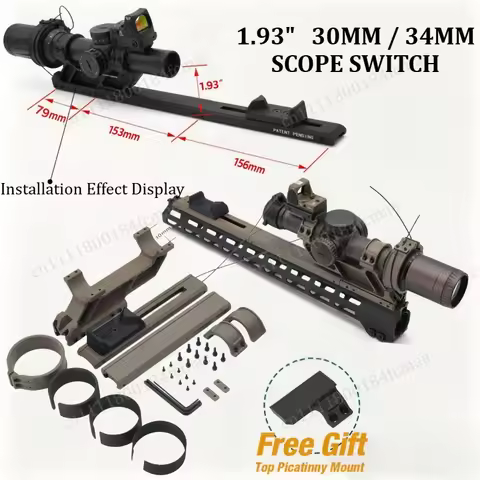.CNC LPVO Scope Switch Fast Zooming System Fit for 1.93" 34mm/30mm Riflescope Airsoft Accessories Fi