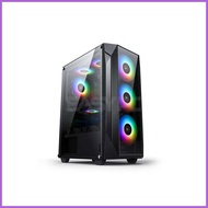 ✁ ♆ ◷ Keytech T1000 Mid Tower Gaming PC Case Black/White, T1000 Mid Tower Gaming Case, Tempered Gla