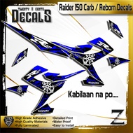 "Suzuki Raider 150 carb / reborn Decals High-Quality Stickers blue anchor