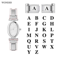 Fashion Letter Watch Strap Connector Fit 9/18mm Stainless Steel Bracelet DIY Jewelry Making Beads