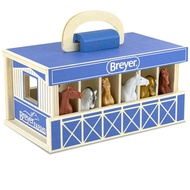 Breyer Horses Farms Wooden Stable Playset with 6 Horses | 6 Piece | 6 Stablemates Horses Included | 