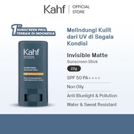 Kahf Sunscreen Stick Invisible Matte SPF 50 PA++++ 22 g - Sunscreen Perawatan Wajah Pria - Suitable 