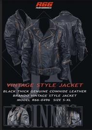Route 66 Motorcycle (winter)Black Vintage Bomber jacket CLEARENCE SALE