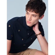 Hazzys Men's Short-Sleeved Polo Shirt - Loose Fit Trendy Summer Fashion