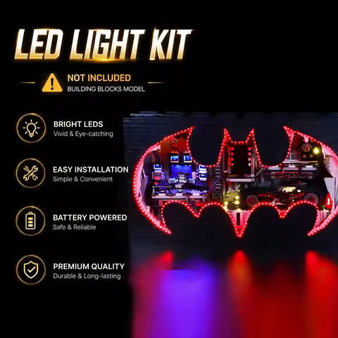 Hprosper 5V LED Lights For 76252 Batcave Shadow Box Decorative Lamp With Battery Box (Not Include Le