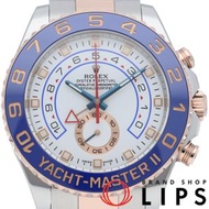 二手勞力士遊艇名仕型 II 腕錶，早期型號，116681，附原廠錶盒和保固卡，18K 白金/不鏽鋼男士腕錶，已拋光，品相極佳。