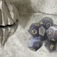 【灰貓眼石。占星骰子】 含:消磁石、收納袋、自學電子檔、收納盒