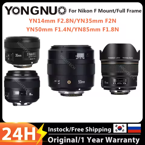 YONGNUO YN14mm F2.8N YN35mm F2N YN50mm F1.4N YN85mm F1.8N For Nikon F Mount Camera, Auto Focus Full 