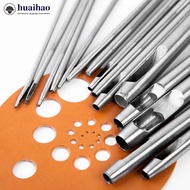 HUAIHAO 6pcs 1-5mm Leather Hole Punching Tools Steel Hollow Round Hole Puncher Round Cutters For Wat